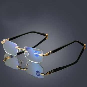 Fancy Ultra Naočale za čitanje rimless, leće s plavim premazom, računala naočale sa zaštitom od Blu-Ray Naočale za dalekovidost od +1,0 do + 4,0