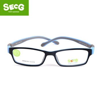 SECG Fleksibilna Dječje Okvira Za Naočale TR90 Dječje Naočale Shatterproof Silikon Naočale Za Dječake I Djevojčice Optički Kratkovidnost Dječje Naočale